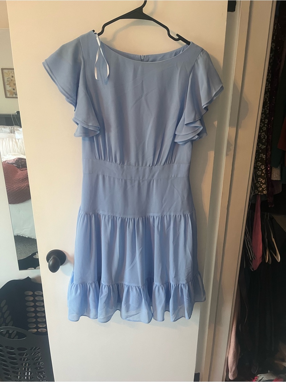 Eliza J Pale Blue V-Neck Dress